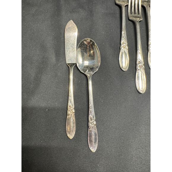 Vintage Silverplate Flatware Set – White Orchid – Discontinued - 46 pcs - Picture 12 of 16